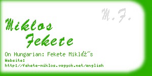 miklos fekete business card